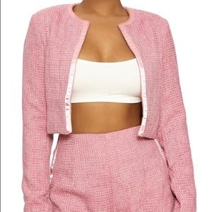 Naked Wardrobe Tweed Cropped Blazer